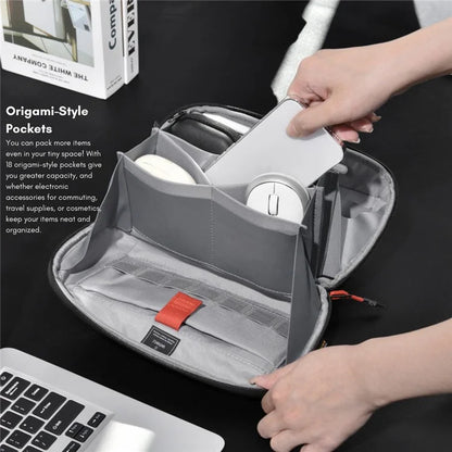 WIWU Warriors Tech Pouch X Pro Electronics Organizer Nylon Storage Bag for Data Cable, Charger