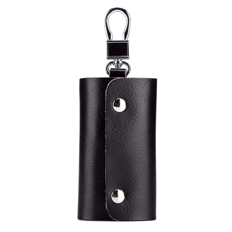 BULLCAPTAIN 484 Vertical Key Case Split Leather Key Holder Organizer Pouch, 6x3x10cm