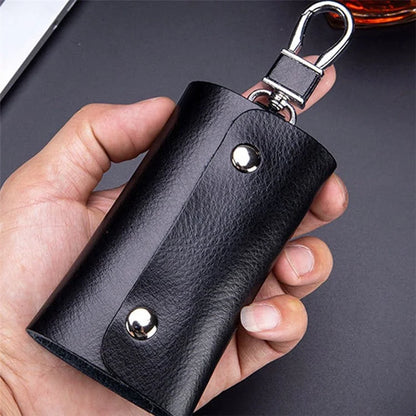 BULLCAPTAIN 484 Vertical Key Case Split Leather Key Holder Organizer Pouch, 6x3x10cm