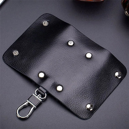 BULLCAPTAIN 484 Vertical Key Case Split Leather Key Holder Organizer Pouch, 6x3x10cm