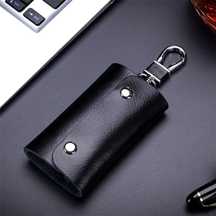 BULLCAPTAIN 484 Vertical Key Case Split Leather Key Holder Organizer Pouch, 6x3x10cm