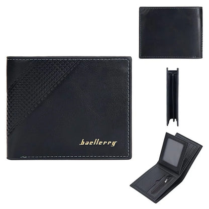 BAELLERRY D3044 Men Short Wallet Slim PU Leather Coin Storage Card Holder Bag