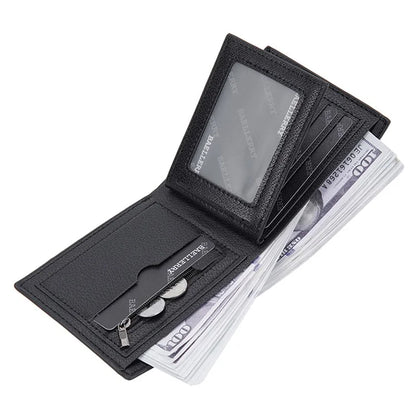 BAELLERRY D3044 Men Short Wallet Slim PU Leather Coin Storage Card Holder Bag