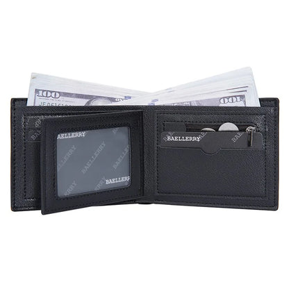 BAELLERRY D3044 Men Short Wallet Slim PU Leather Coin Storage Card Holder Bag