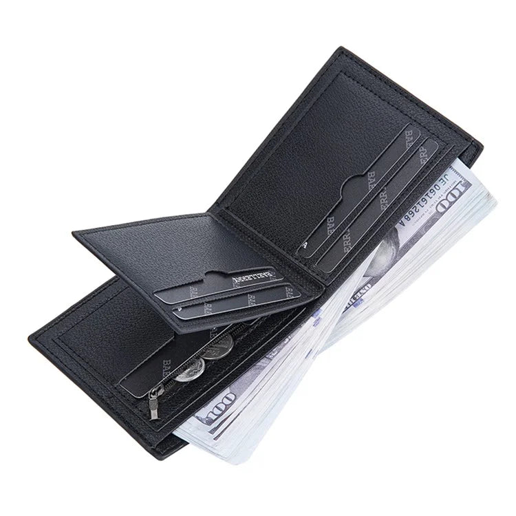 BAELLERRY D3044 Men Short Wallet Slim PU Leather Coin Storage Card Holder Bag
