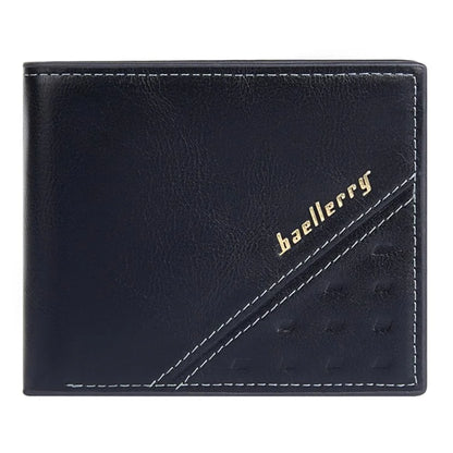 BAELLERRY D3045 Retro PU Leather Men Short Wallet RFID Blocking Cards Cash Carrying Bag