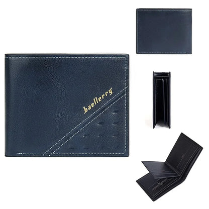 BAELLERRY D3045 Retro PU Leather Men Short Wallet RFID Blocking Cards Cash Carrying Bag
