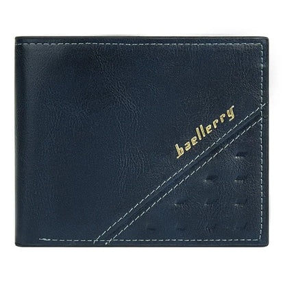 BAELLERRY D3045 Retro PU Leather Men Short Wallet RFID Blocking Cards Cash Carrying Bag