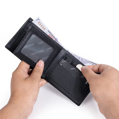 BAELLERRY D3045 Retro PU Leather Men Short Wallet RFID Blocking Cards Cash Carrying Bag