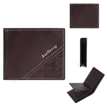 BAELLERRY D3045 Retro PU Leather Men Short Wallet RFID Blocking Cards Cash Carrying Bag