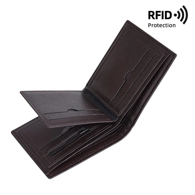 BAELLERRY D3045 Retro PU Leather Men Short Wallet RFID Blocking Cards Cash Carrying Bag
