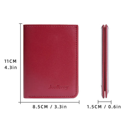 BAELLERRY NR106 PU Leather Men Women Simple Card Bag Short Wallet