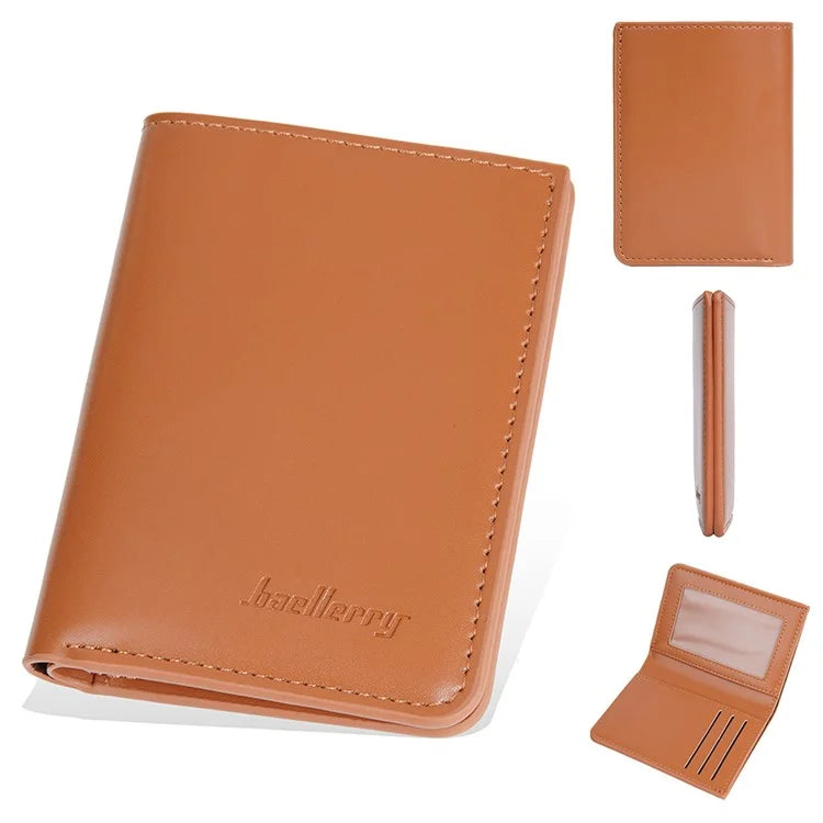 BAELLERRY NR106 PU Leather Men Women Simple Card Bag Short Wallet
