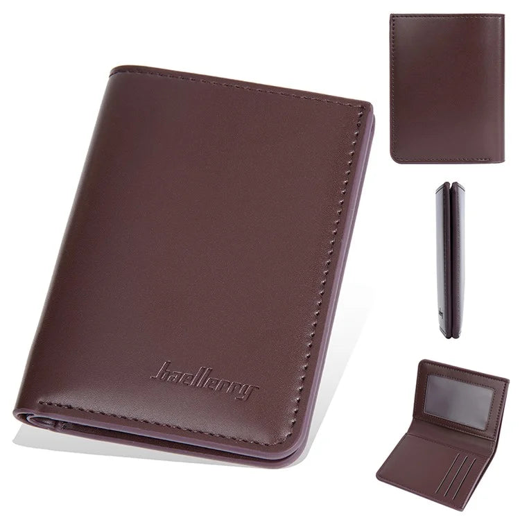 BAELLERRY NR106 PU Leather Men Women Simple Card Bag Short Wallet