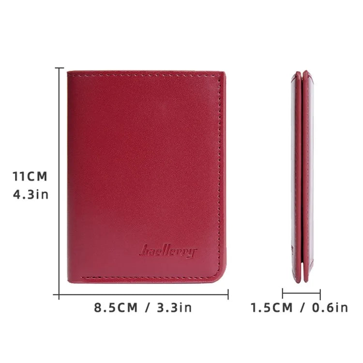 BAELLERRY NR106 PU Leather Men Women Simple Card Bag Short Wallet