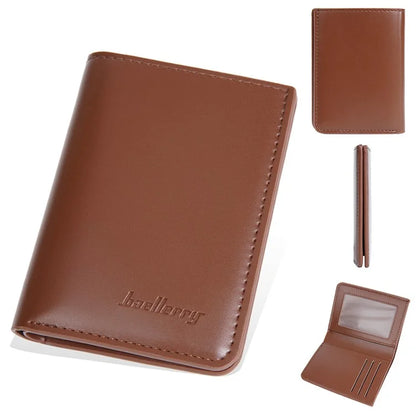 BAELLERRY NR106 PU Leather Men Women Simple Card Bag Short Wallet