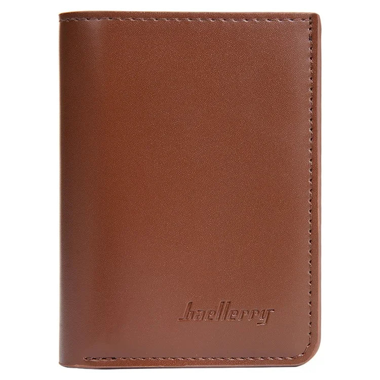 BAELLERRY NR106 PU Leather Men Women Simple Card Bag Short Wallet