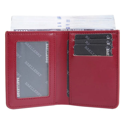BAELLERRY NR106 PU Leather Men Women Simple Card Bag Short Wallet