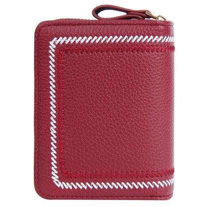 BAELLERRY NR105 Zipper Accordion Card Bag Stylish PU Leather Women Short Wallet Coin Purse