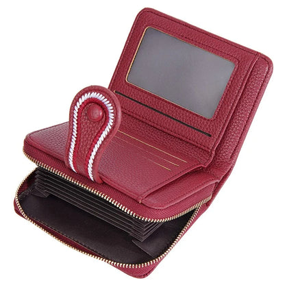 BAELLERRY NR105 Zipper Accordion Card Bag Stylish PU Leather Women Short Wallet Coin Purse