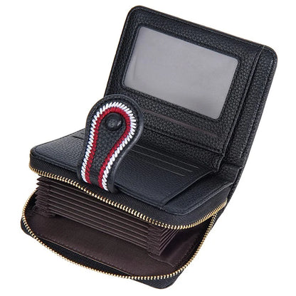 BAELLERRY NR105 Zipper Accordion Card Bag Stylish PU Leather Women Short Wallet Coin Purse