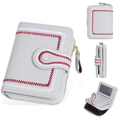 BAELLERRY NR105 Zipper Accordion Card Bag Stylish PU Leather Women Short Wallet Coin Purse