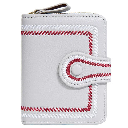BAELLERRY NR105 Zipper Accordion Card Bag Stylish PU Leather Women Short Wallet Coin Purse