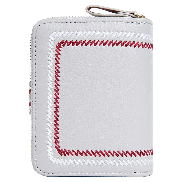 BAELLERRY NR105 Zipper Accordion Card Bag Stylish PU Leather Women Short Wallet Coin Purse
