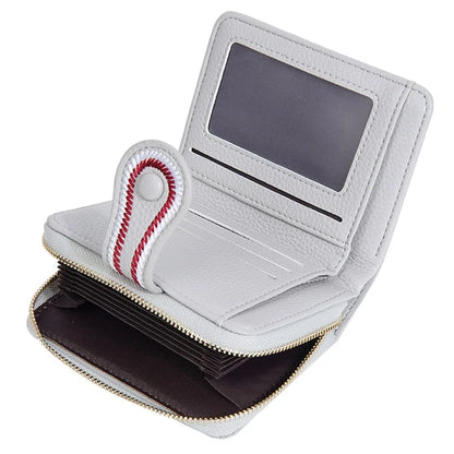 BAELLERRY NR105 Zipper Accordion Card Bag Stylish PU Leather Women Short Wallet Coin Purse