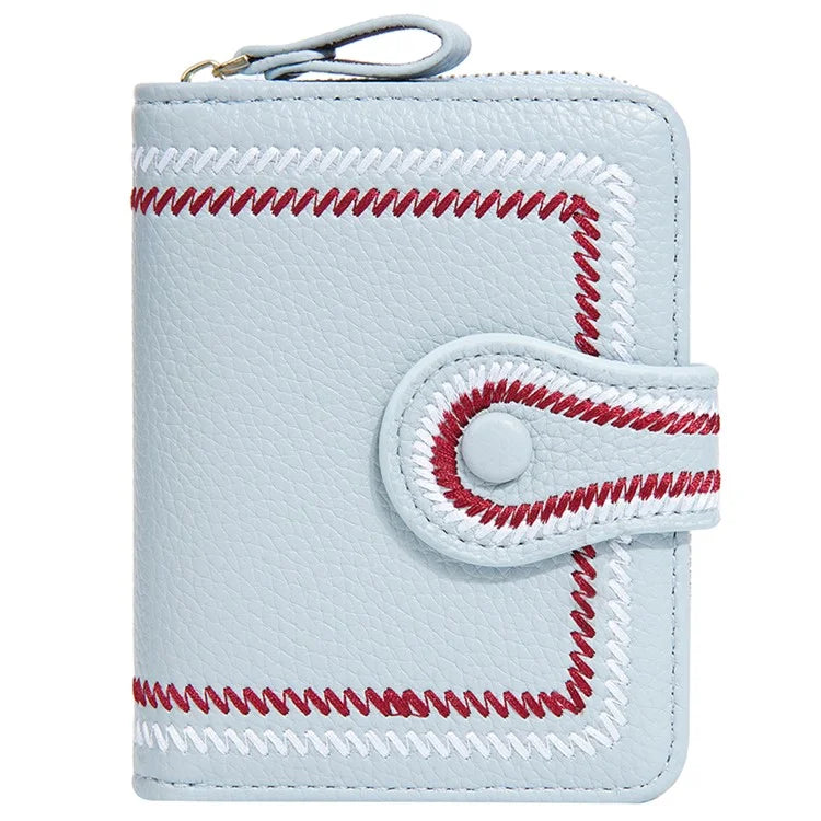 BAELLERRY NR105 Zipper Accordion Card Bag Stylish PU Leather Women Short Wallet Coin Purse