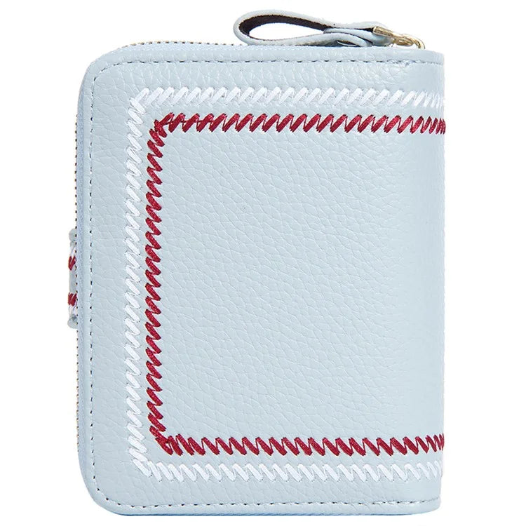 BAELLERRY NR105 Zipper Accordion Card Bag Stylish PU Leather Women Short Wallet Coin Purse