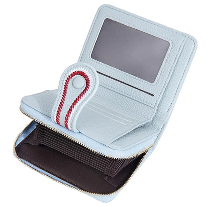 BAELLERRY NR105 Zipper Accordion Card Bag Stylish PU Leather Women Short Wallet Coin Purse