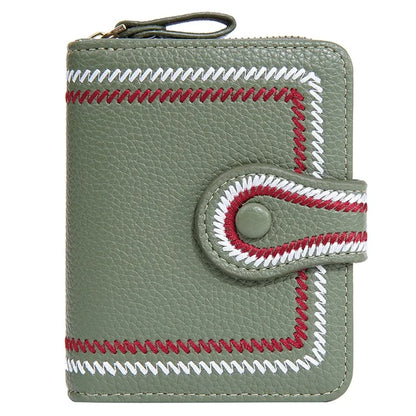 BAELLERRY NR105 Zipper Accordion Card Bag Stylish PU Leather Women Short Wallet Coin Purse