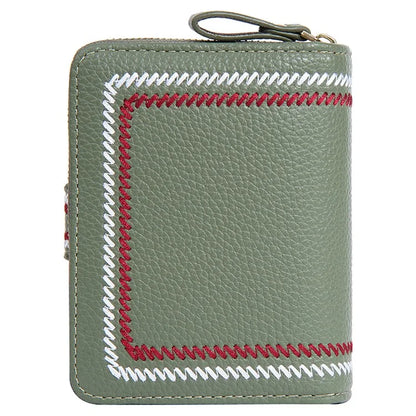 BAELLERRY NR105 Zipper Accordion Card Bag Stylish PU Leather Women Short Wallet Coin Purse