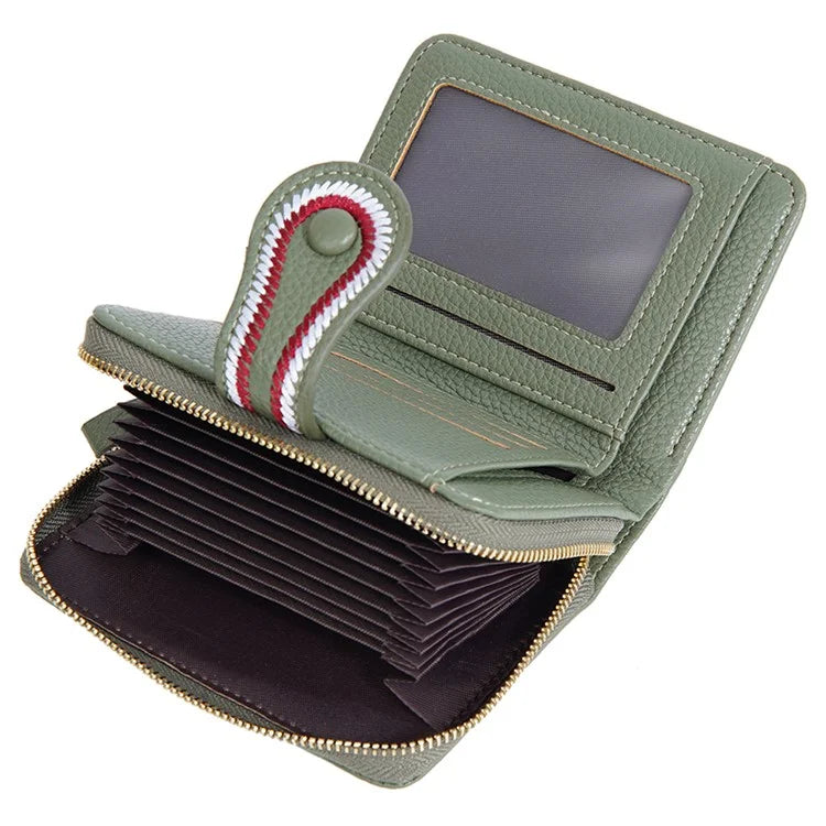 BAELLERRY NR105 Zipper Accordion Card Bag Stylish PU Leather Women Short Wallet Coin Purse