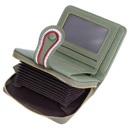 BAELLERRY NR105 Zipper Accordion Card Bag Stylish PU Leather Women Short Wallet Coin Purse