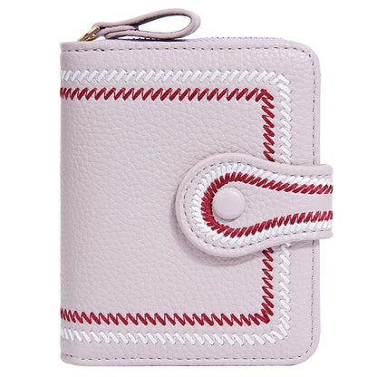 BAELLERRY NR105 Zipper Accordion Card Bag Stylish PU Leather Women Short Wallet Coin Purse