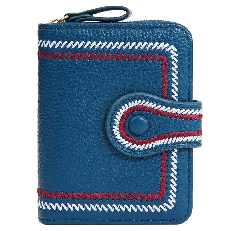 BAELLERRY NR105 Zipper Accordion Card Bag Stylish PU Leather Women Short Wallet Coin Purse