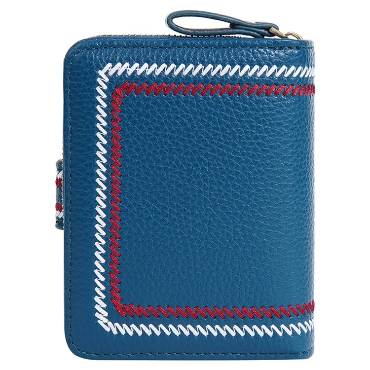 BAELLERRY NR105 Zipper Accordion Card Bag Stylish PU Leather Women Short Wallet Coin Purse