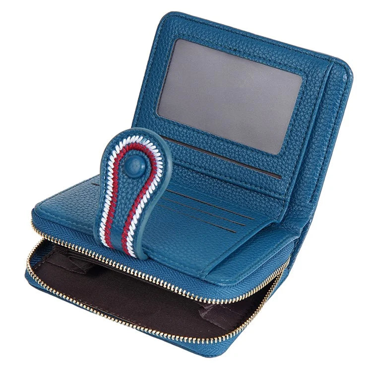 BAELLERRY NR105 Zipper Accordion Card Bag Stylish PU Leather Women Short Wallet Coin Purse