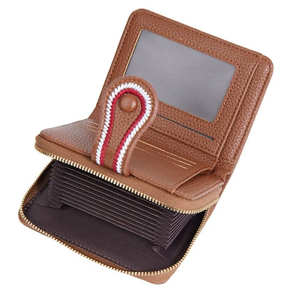 BAELLERRY NR105 Zipper Accordion Card Bag Stylish PU Leather Women Short Wallet Coin Purse