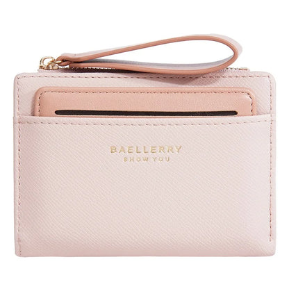 BAELLERRY N8335 Stylish Women Short Wallet PU Leather Zipper Pocket Coin Purse with Separate Card Holder