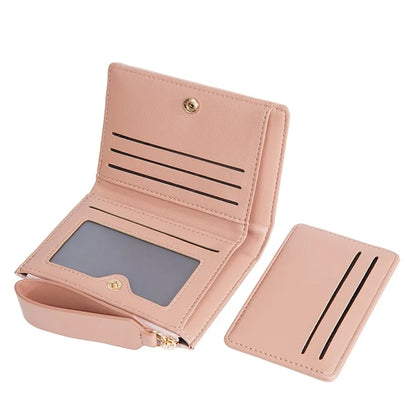 BAELLERRY N8335 Stylish Women Short Wallet PU Leather Zipper Pocket Coin Purse with Separate Card Holder