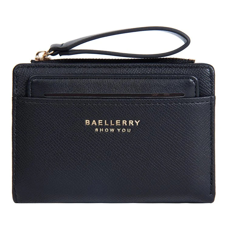 BAELLERRY N8335 Stylish Women Short Wallet PU Leather Zipper Pocket Coin Purse with Separate Card Holder