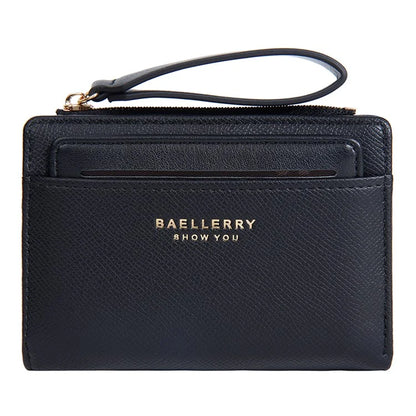 BAELLERRY N8335 Stylish Women Short Wallet PU Leather Zipper Pocket Coin Purse with Separate Card Holder