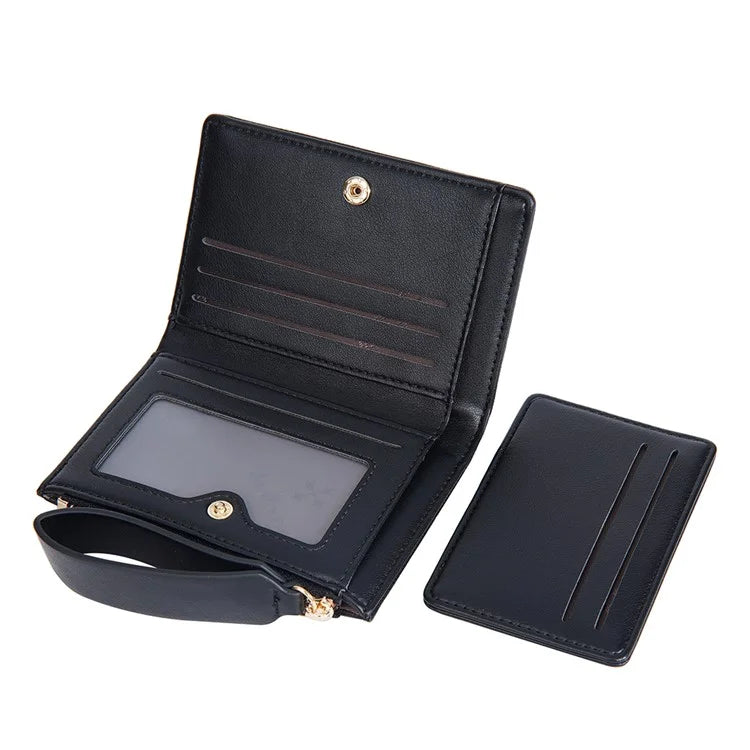 BAELLERRY N8335 Stylish Women Short Wallet PU Leather Zipper Pocket Coin Purse with Separate Card Holder