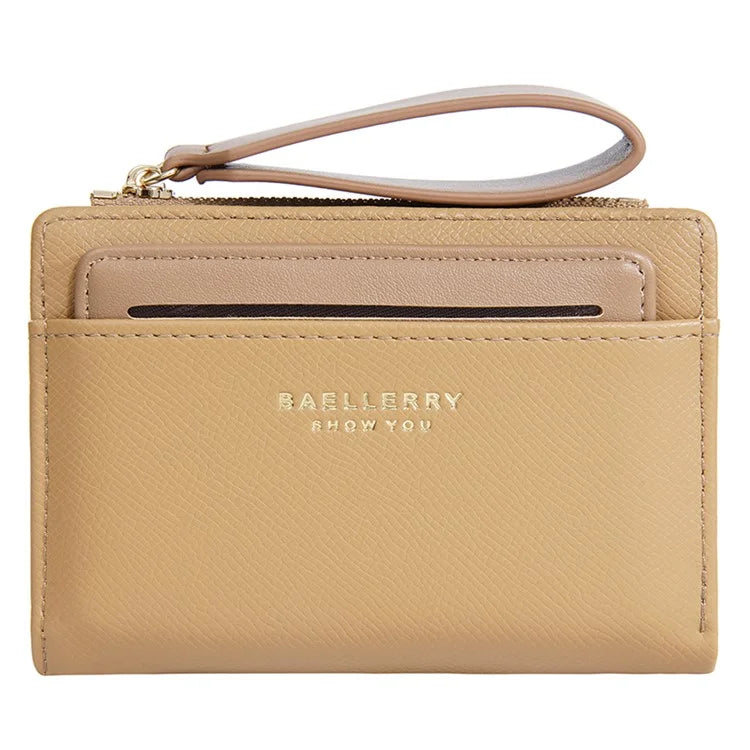 BAELLERRY N8335 Stylish Women Short Wallet PU Leather Zipper Pocket Coin Purse with Separate Card Holder