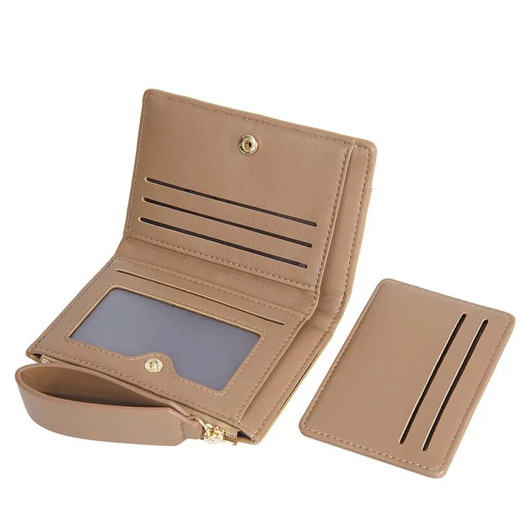 BAELLERRY N8335 Stylish Women Short Wallet PU Leather Zipper Pocket Coin Purse with Separate Card Holder
