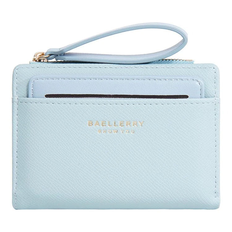 BAELLERRY N8335 Stylish Women Short Wallet PU Leather Zipper Pocket Coin Purse with Separate Card Holder