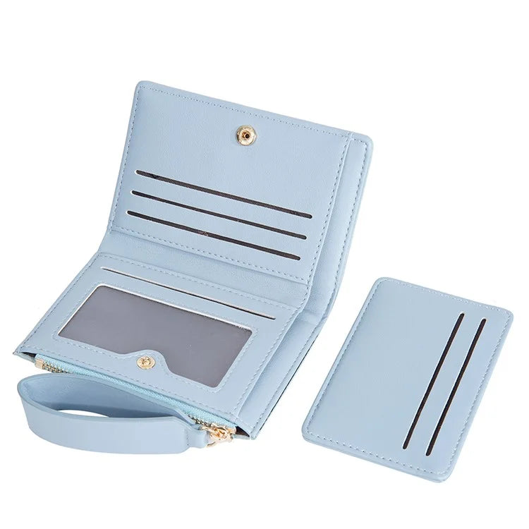 BAELLERRY N8335 Stylish Women Short Wallet PU Leather Zipper Pocket Coin Purse with Separate Card Holder